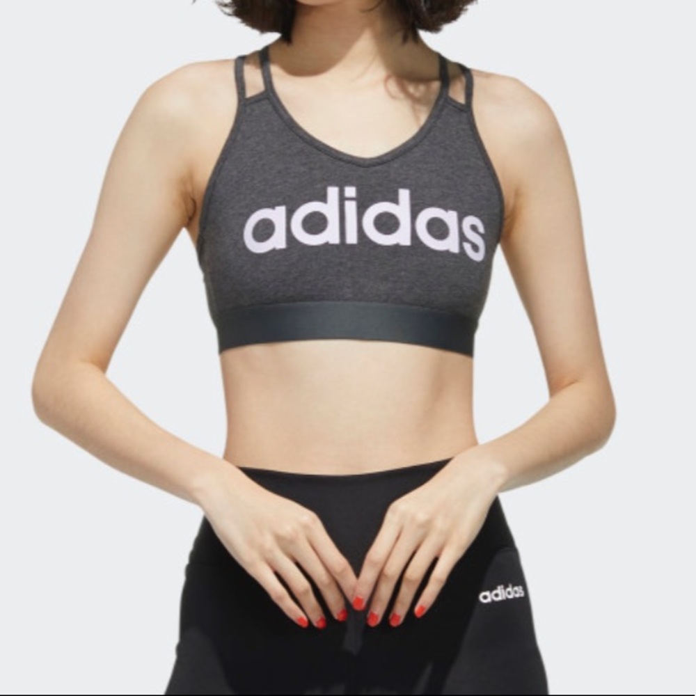 Adidas Dark Gray and Lilac Sport Bra